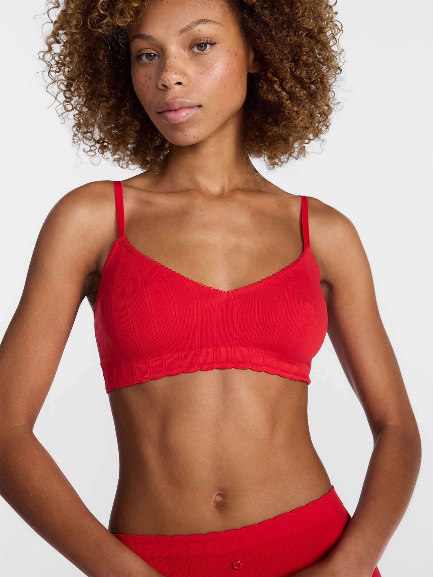 No Boundaries Seamless Triangle Bralette and Boyshorts Set, 2 Piece, Women's XS-XXL