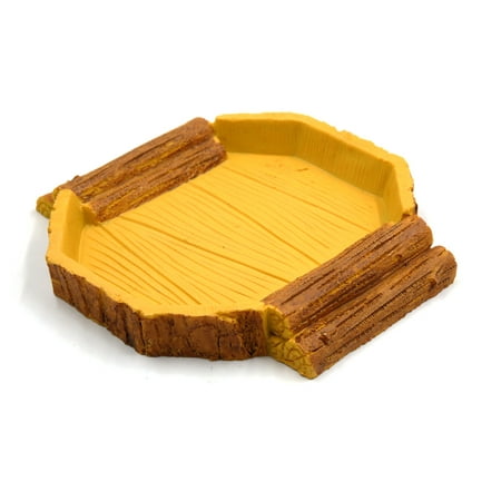 Brown Yellow Resin Pet Feeding Bowl Water Food Holder for Small