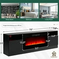 "Sonegra 70"" TV Stand with Builtin 36"" Electric Fireplace, LED Light