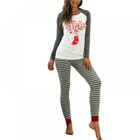 

Christmas Pajamas for Women Long Sleeve Sleepwear Two-piece Suit