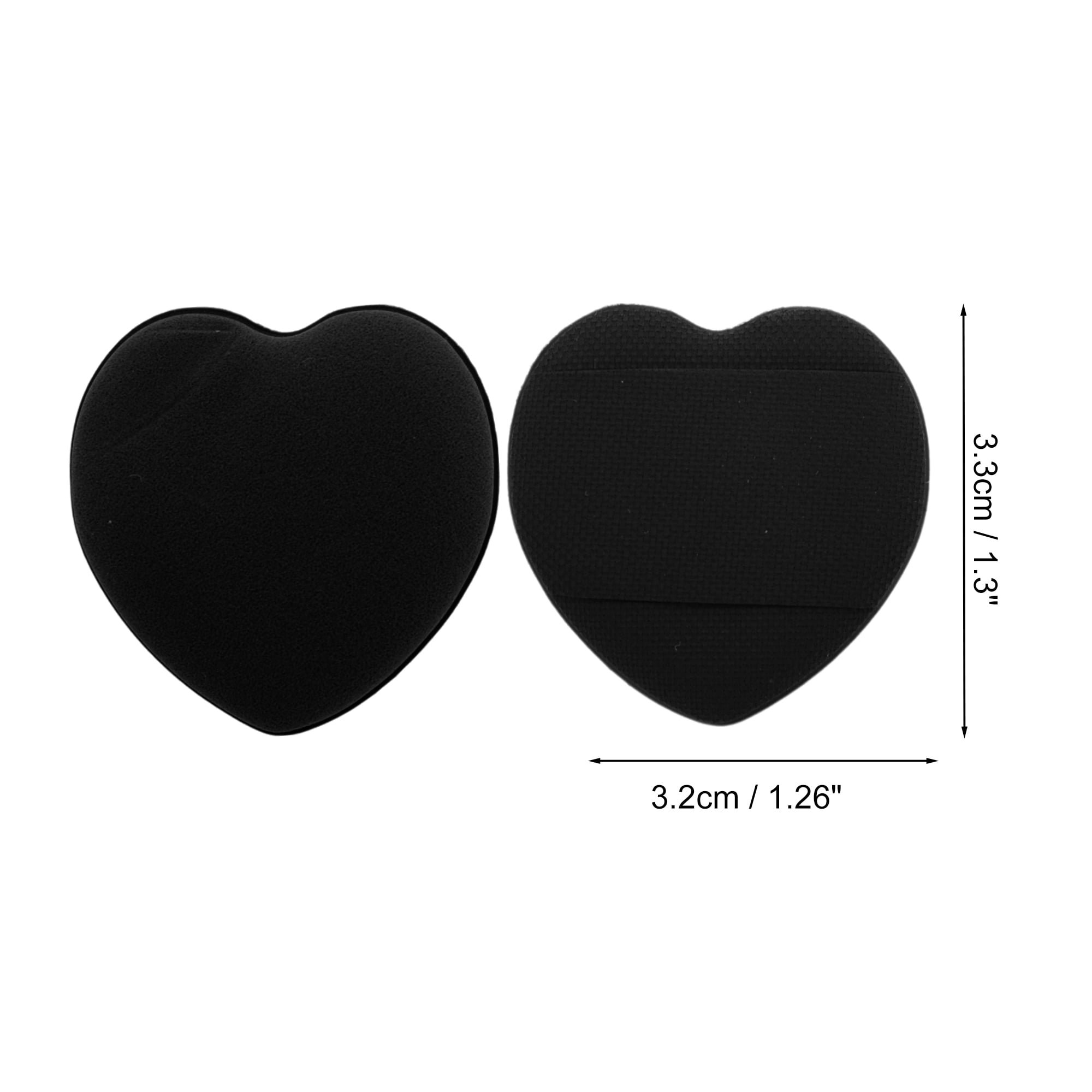 Unique Bargains 5 Pcs Heart-Shaped Face Makeup Sponge for Travel Black