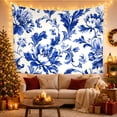 thumbnail image 2 of Blue Peony Garden Chinoiserie Pattern, Peaceful Watercolor Style for Botanical Art Lovers, Classic Wall Art, Housewarming Gift, Tapestry Wall Hanging for Bedroom and Living Room, 2 of 6