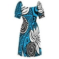 thumbnail image 6 of Hawaiian ulu breadfruit blue white black design Sleeveless Dress Clothing elegant women's dresses for wedding, 6 of 6