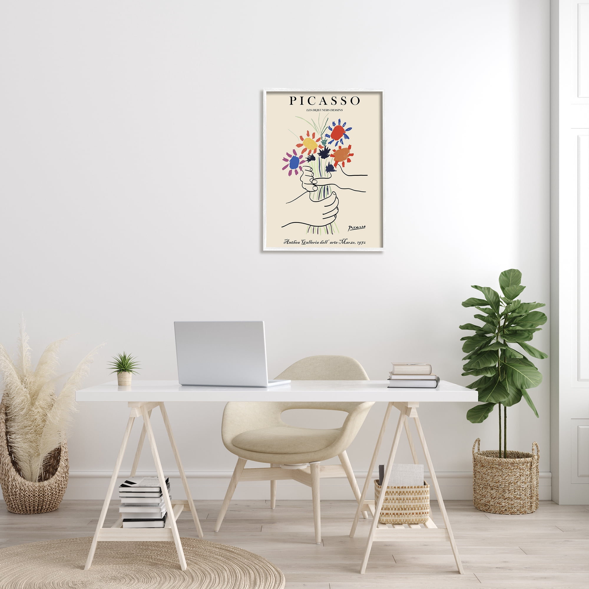 Stupell Industries Classical Picasso Floral Painting Hands Holding Bouquet, 24 x 30, Designed by Ros Ruseva