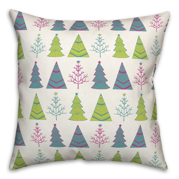 Creative Products Christmas Tree Pattern 18 x 18 Spun Poly Pillow
