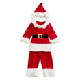 thumbnail image 5 of Toddler Santa Claus Outfit Santa Outfits Sets Top Pants Hat Set Christmas Girls Matching Set My 1st Christmas Baby Outfit 12-24M, 5 of 9