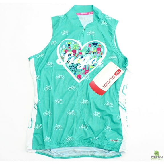 Sugoi Women's I Heart Bikes S/L Jersey Light Jade Small