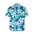 thumbnail image 4 of HAPIMO Loose Hawaiian Beach Shirts for Men Clearance Fashion Tees Floral Graphic Teens Tops Short Sleeve Turndown Collar Lapel Button Activewear Casual Relaxed Summer Navy XXL, 4 of 5