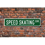 Speed Skating Speed Skating Sign Speed Skating Fan Speed Skating Gift Skater Gift Speed Skate Metal Sign SIZE: 4 x 16 Inches