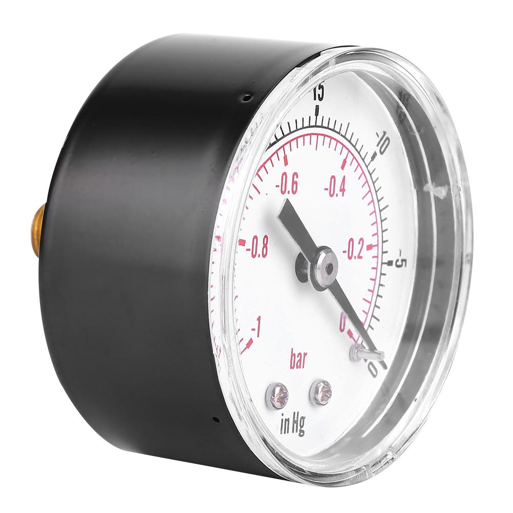 Tebru 1/8 BSPT Vacuum Gauge, Water Vacuum Gauge, Vacuum Gauge 50mm 1/8 BSPT Back Connection 1