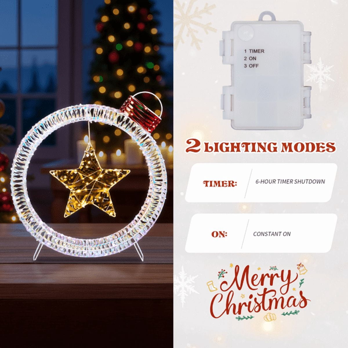 3-Pack Lighted Christmas Light Bulb Decorations, 295 White LEDs, Weather-Resistant, Collapsible for Indoor/Outdoor Use