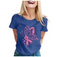 thumbnail image 1 of TSADFHJI Hauts Sexy pour Femmes T-Shirt Imprimé à Manches Courtes Col Rond Blouse TG Marine, 1 of 5