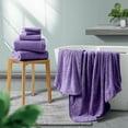 thumbnail image 2 of Smuge 4-Pack Oversized Bath Towel Set with Ultra Soft Microfiber, 4 Pieces, Dark Purple Color, 2 of 7