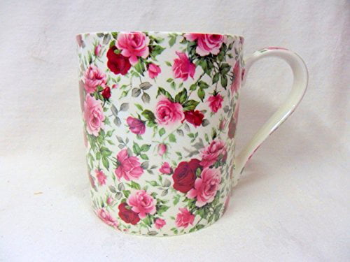 Pink summertime chintz jug pitcher jug by Heron Cross Pottery 