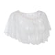 thumbnail image 2 of Chal de lentejuelas para mujer, chal informal, capa, ropa de novia con lentejuelas, chal de noche Blanco, 2 of 7