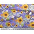 thumbnail image 3 of Soimoi Poly Georgette Fabric Leaves & Sunflower Floral Fabric Prints by Yard 42 Inch Wide, 3 of 3