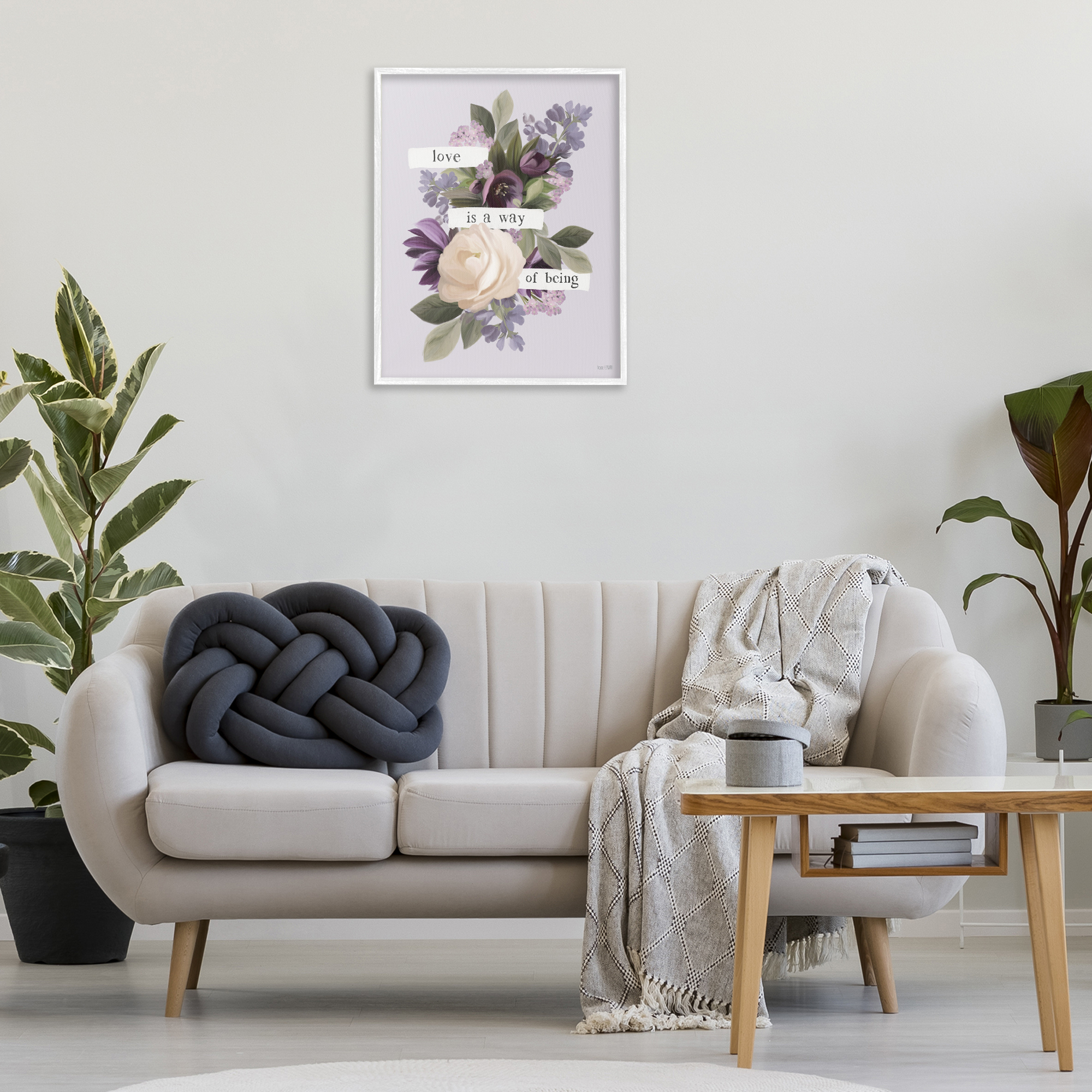 Stupell Industries Love Is Way Of Being Botanical & Floral Painting White Framed Art Print Wall Art, 24 x 30