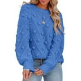 thumbnail image 1 of xiaxaixu Pull Tricoté pour Femmes Manches Longues Col Rond Pull-Over Chaud avec Boules pour Automne Hiver, 1 of 6