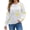 White, variant on Women Sweater Knitted Star Print Casual Fashion Round Neck Pullover Trendy Long Sleeve Loose Fall Winter Soft Comfy Tops White S