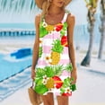 thumbnail image 2 of FVWITLYH Robe d'Été Femme Robe de Plage Couleur Unie Sans Manches Dos Nu Camisole Mini Robe de Fête Marron,TG, 2 of 5