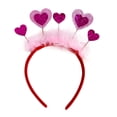 thumbnail image 2 of Diadema de corazón para regalo de San Valentín, tocado para adultos y niños, diadema para cumpleaños Rosa, 2 of 9