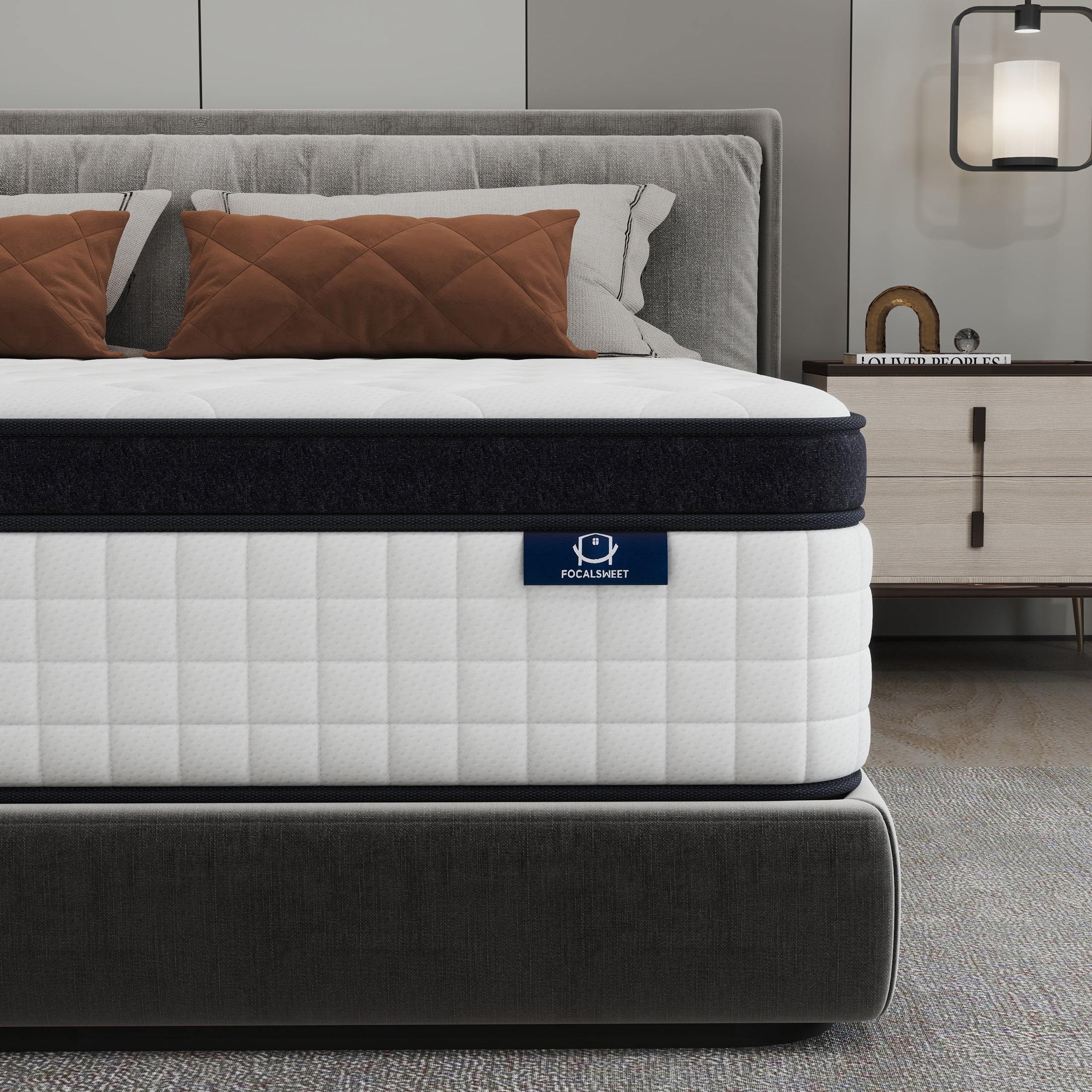 Focalsweet Queen Mattress,12" Memory Foam Mattress in a Box, Medium, Euro Top, Motion Isolation