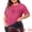 Hot Pink, variant on Women's Plus Size Mesh Top Round Neck Short Sleeve Sheer Crop Tops 2X Black
