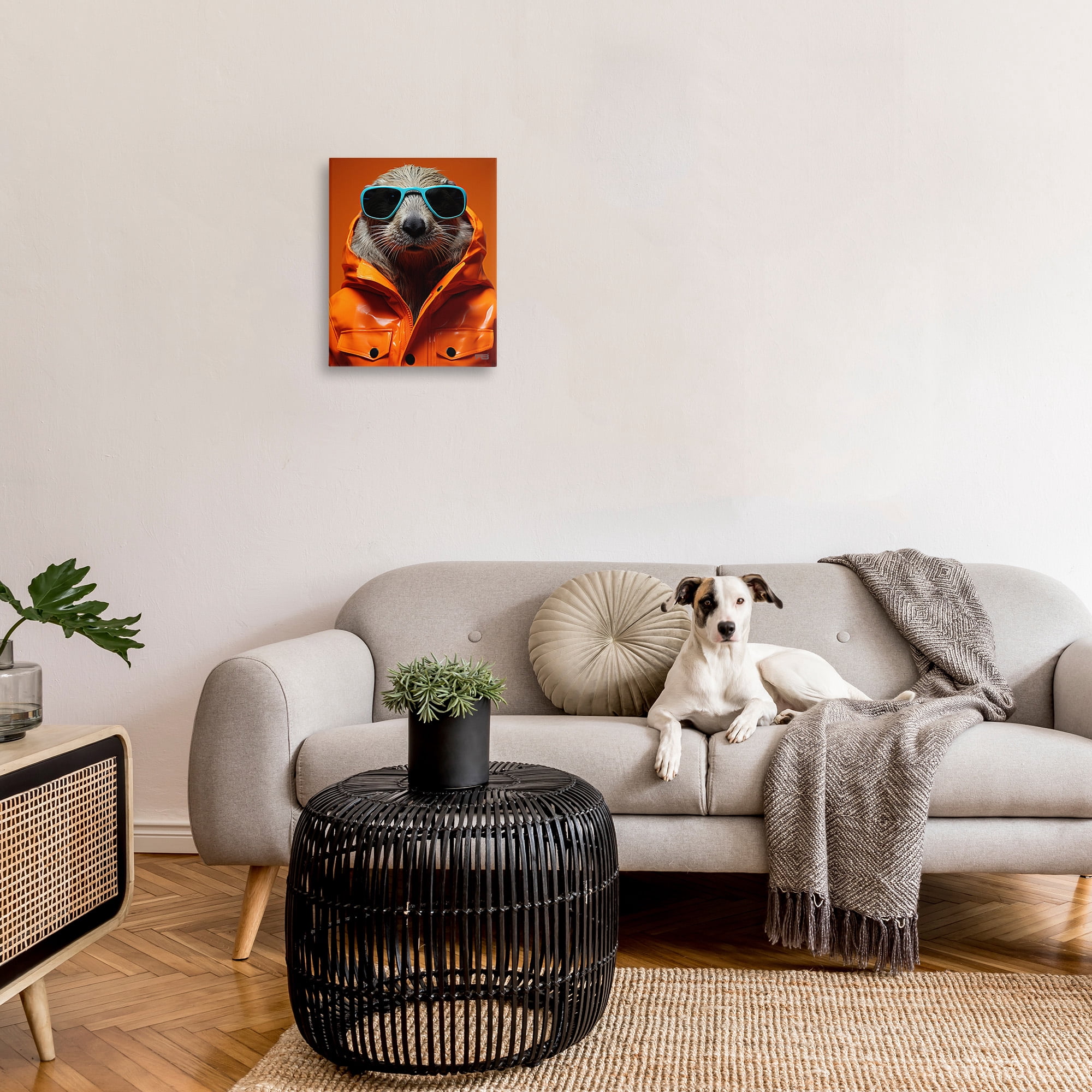 Stupell Industries Trendy Otter with Glasses Animals & Insects Painting Gallery Wrapped Canvas Art Print Wall Art, 16 x 20