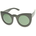 thumbnail image 2 of sunglassLA Unisex Womens Bold High Point Tinted Lens Oversize Cat Eye Sunglasses (Matte Black / Green) - 48mm, 2 of 4