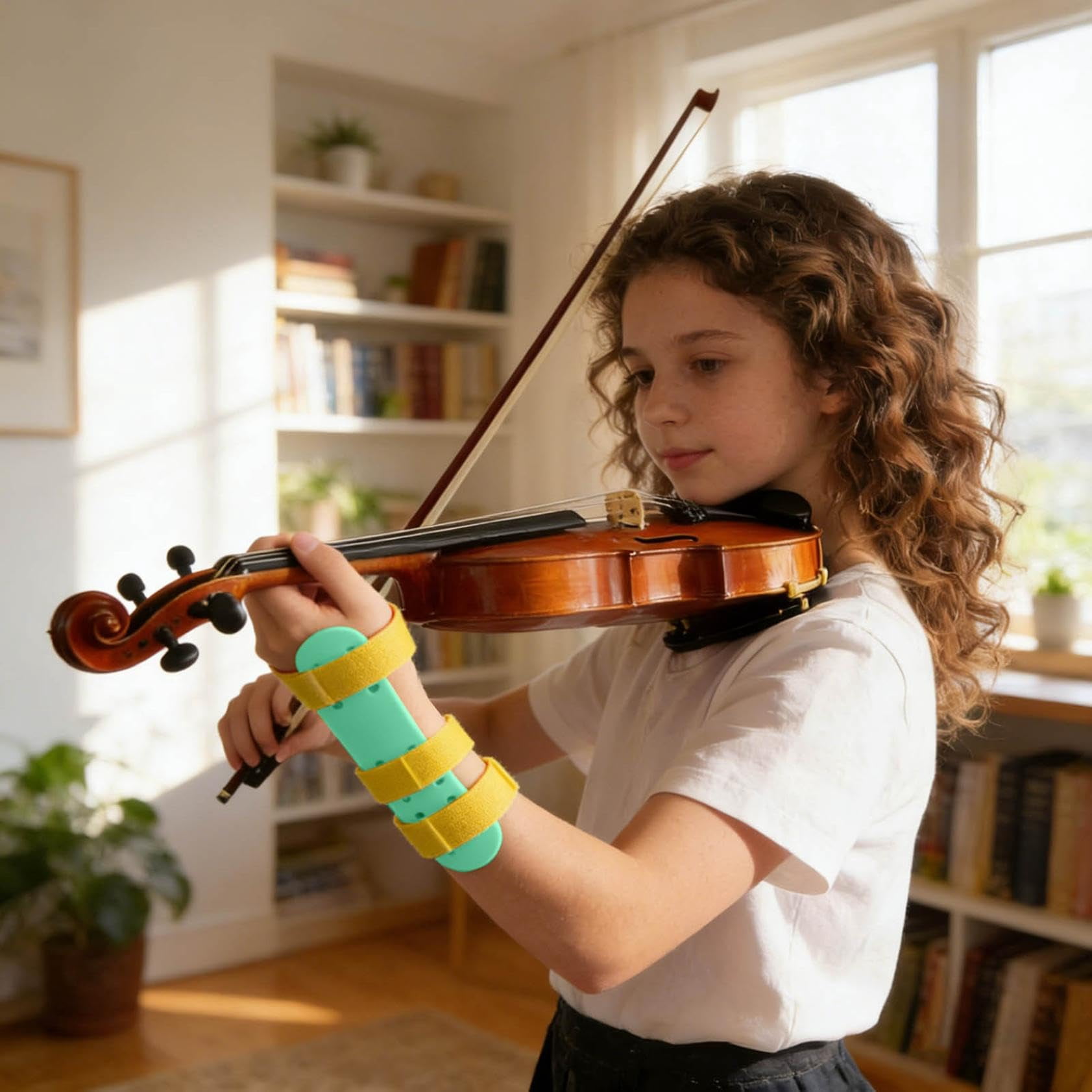 Violin Wrist Practice Aid, Adjustable Corrector for Students and Beginners, Breathable Violin Wrist Assistant, Straight Wrist Trainer for Violin Students Music Lessons Orchestra