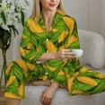 thumbnail image 6 of Bingfone Womens Pajama Sets Fresh Corn 1 Print,Long Sleeve Loungewear Pajamas Set-Medium, 6 of 8