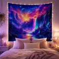 thumbnail image 2 of Mountain Lake Fantastical with Detailed Cascading Waterfall Flows, Mystical Fantasy for Space Lovers, Galaxy Room Decor, Graduation Gift, Tapestry Wall Hanging for Bedroom and Dorm, 2 of 7