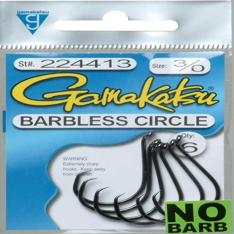 Gamakatsu Circle Inline Point Barbless Octopus Hook Size 3/0 Jagged Tooth  Tackle