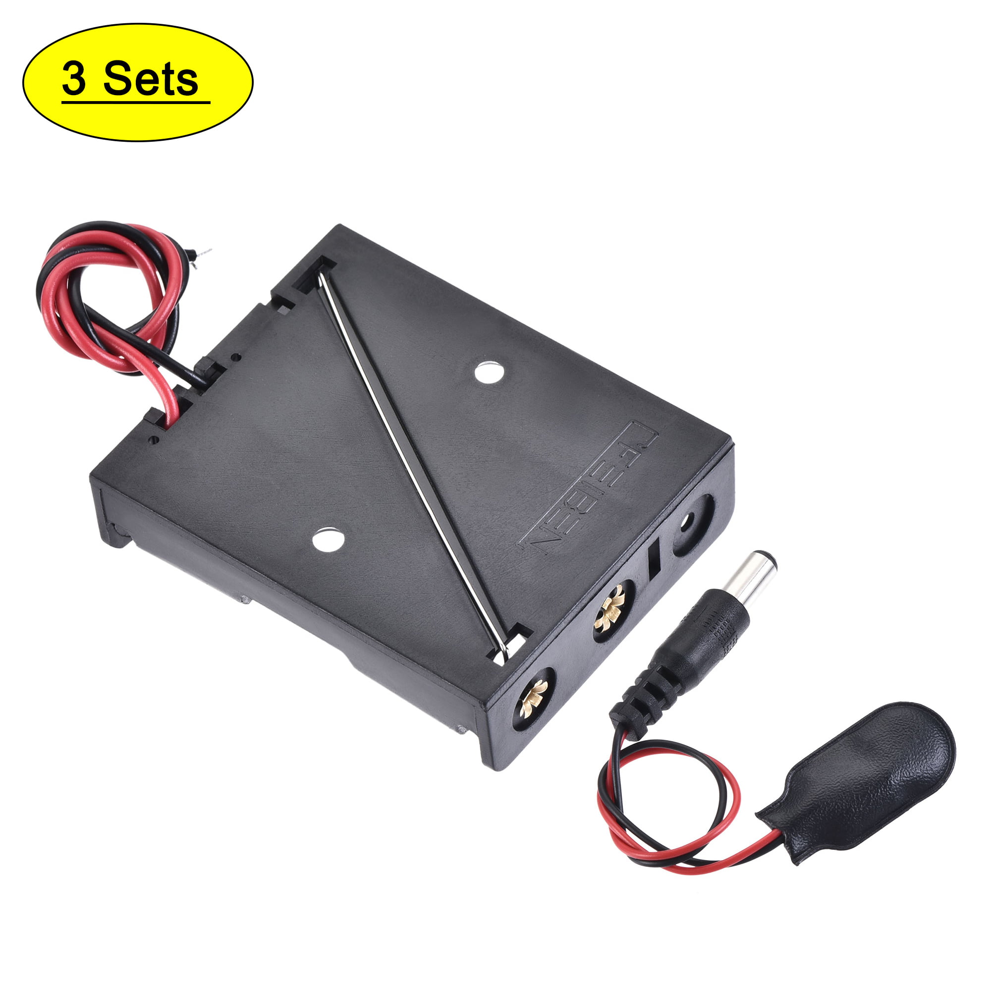 With DC Power Male Jack Adapter DC Holder Battery Box Kit  for 3-9V AA Battery 