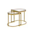 thumbnail image 1 of Acme Furniture 82340 Nesting Table, Clear Glass & Gold Finish, 1 of 4