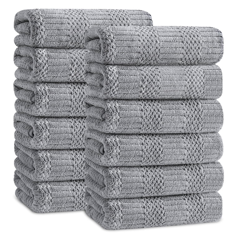 12-Pack Microfiber Hand Towels, Dark Gray, 16x31 Inches photo 1