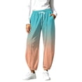 thumbnail image 2 of Xdegoge Sweatpants Women Ombre Casual Joggers High Waisted Athletic Fleece Lined Pants with Pockets Drawstring Loose Fit Workout Activewear Novelty Color Block, 2 of 9