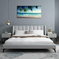 thumbnail image 4 of HFDF Large Wall Art Ocean Waves Canvas Pictures Coconut Trees Sands Beach Seascape Landscape Modern Summer Sea Nature Canvas Artwork Contemporary Wall Art for Livg Room Wall Decor 14x11inch Framed, 4 of 6
