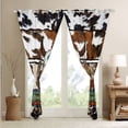 thumbnail image 4 of Erosebridal Highland Cow Skull Western Curtains & Drapes,Cheetah Print Curtains Boho Feather Geometry Aztec Blackout Curtains,Wild Animal Skin Cowhide Exotic Western Home Decor, 4 of 6
