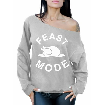 awkward styles feast mode off the shoulder sweatshirt sweater this button opens a dialog that displays additional images for this product with the option to zoom in or out