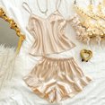 thumbnail image 4 of fatyb Plus Size Womens Pajama Sets Sleeveless Cami Tops and Ruffle Hem Shorts 2 Piece Sleepwear Outfits, 4 of 5