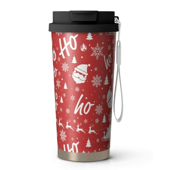 Christmas 18oz Double Drinking Coffee Mug – Vacuum Insulated Stainless Steel Travel Cup with Leakproof Lid, 316 Steel Thermos Tumbler for Hot & Cold Beverages
