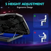 COOLCOLD Laptop Cooling Pad 5 Big Fans for 10-15.6 In Gaming Notebook Cooler,with 5 Height Adjustable, 2 Usb Ports