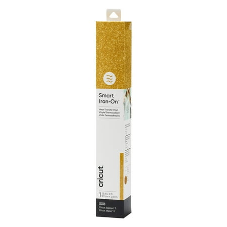 UPC: 0093573175107 | Cricut® Smart Iron-On™ Vinyl Glitter (3 ft) – Gold  13  x 36