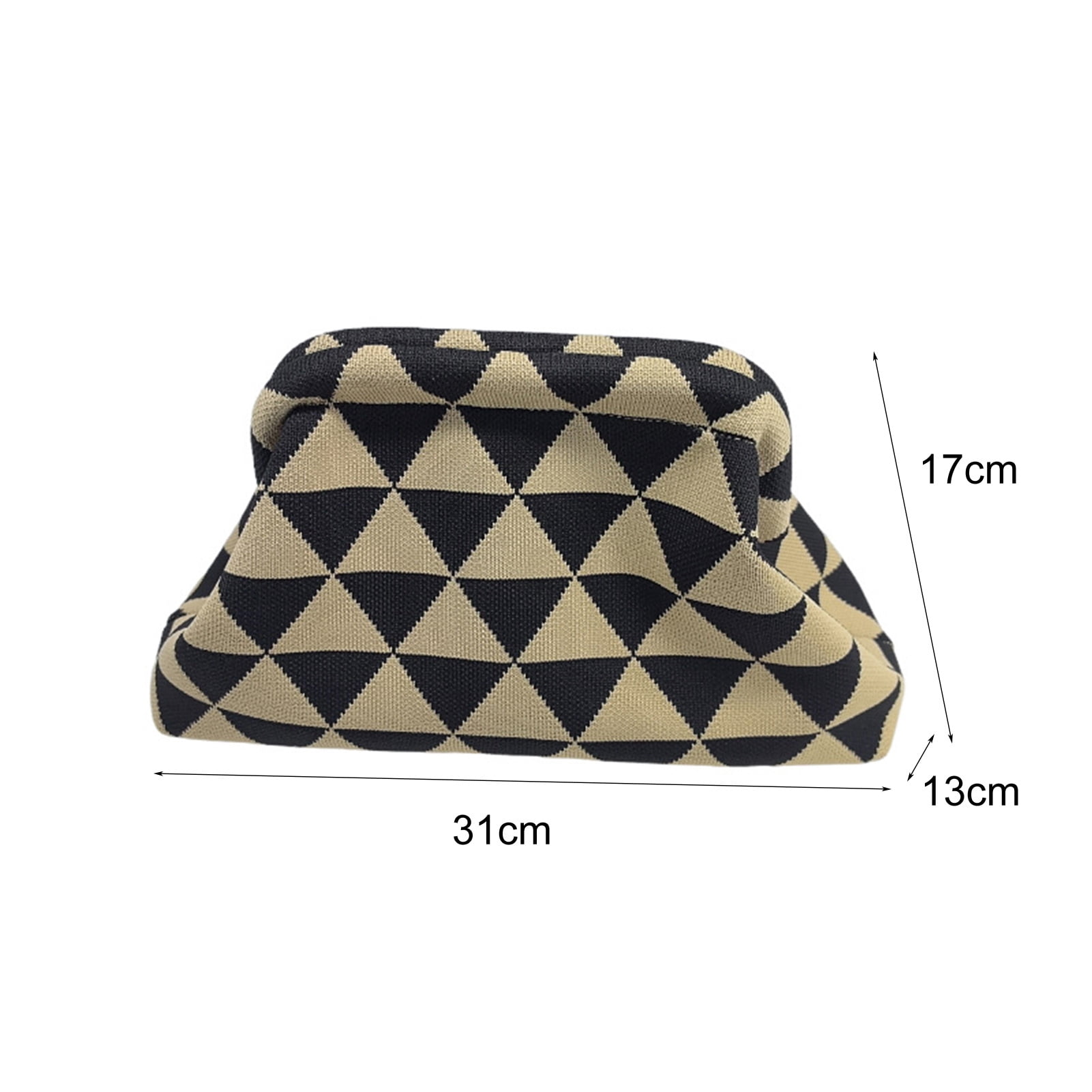 Tnobhg Women Clutch Bag Striped Print Color Matching Dumpling Shape Large Capacity Summer Beach Purse Commute Travel Dating Handbag