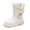 White, variant on Krdevn Girls' Autumn and Winter Snow Boots Thick Soles Non Warm Comfortable Solid Color Bow Boots,Toddler Girl Shoes,Boys Shoes,Size:5-5.5 Years