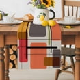 thumbnail image 5 of Red Green Orange Color Block Table Runner, Square Geometric Abstract Art Kitchen Table Runners Dress Scarves for Table Decorations Party/Restaurant/Indoor Outdoor Use, 13x36in, 5 of 9
