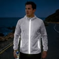 thumbnail image 6 of Dresfit Men's Hoodies Long Sleeve Zip Up Rain Jacket 2026 Summer Drawstring Running Windbreaker Uv Protection Loose Fit Big and Tall Gym Raincoat with Pockets S, 6 of 9