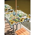 thumbnail image 2 of Square Outdoor Tablecloth with Umbrella Hole Sunflower Gnomes Outside Table Cloth Waterproof Patio Table Cover Spring Farmhouse Vintage Daisy Leaf Plaid Zipper Tablecloths for Picnic 54x54 Inch, 2 of 8