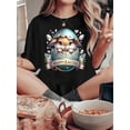 thumbnail image 1 of Women'S T-shirt, 'HAPPY-EASTER' Print, Vintage Simple Fashion, Round Neck, Casual And Comfortable, Sporty Short-sleeved T-shirt, 1 of 6